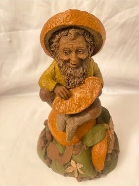 Clarks Orange and Green Gnome Sculpture Figurine